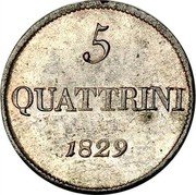 Italy 5 Quattrini Leopoldo II 1829 C# 65 5 QUATTRINI 1829 coin reverse