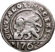 Italy 5 Soldo Marco Foscarini ND KM# 628 S M V MARC FOSCARENVS 1762 coin obverse Italy 5 Soldo Marco Foscarini ND KM# 628 S M V MARC FOSCARENVS 1762 coin obverse
