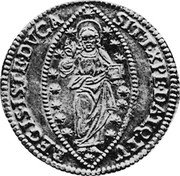 Italy 6 Zecchino Christ in Beaded Ellipse. Francesco Morosini ND KM# 403 SIT T XPE DAT Q TV REGIS ISTE DVCA coin reverse Italy 6 Zecchino Christ in Beaded Ellipse. Francesco Morosini ND KM# 403 SIT T XPE DAT Q TV REGIS ISTE DVCA coin reverse