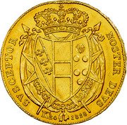 Italy 80 Fiorini Leopold II 1828 C# 78 SVSCEPTOR NOSTER DEVS K24 1827 coin reverse Italy 80 Fiorini Leopold II 1828 C# 78 SVSCEPTOR NOSTER DEVS K24 1827 coin reverse