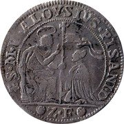 Italy Ducato Lion of St. Mark. Alvise Pisani 1735 ZF KM# 555 S M V ALOYSIVS PISANI D coin obverse Italy Ducato Lion of St. Mark. Alvise Pisani 1735 ZF KM# 555 S M V ALOYSIVS PISANI D coin obverse