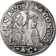Italy Ducato Alvise Contarini ND AC KM# 358 S M V ALOYSIVS CONT D A C coin obverse Italy Ducato Alvise Contarini ND AC KM# 358 S M V ALOYSIVS CONT D A C coin obverse