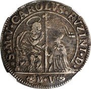 Italy Ducato Carlo Ruzzini ND KM# 531 S M V CAROLVS RVZIN D B V coin obverse Italy Ducato Carlo Ruzzini ND KM# 531 S M V CAROLVS RVZIN D B V coin obverse