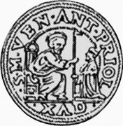 Italy Ducato Lion of St. Mark. Antonio Priuli ND KM# 100 S M VEN ANT PRIOL DVX coin obverse Italy Ducato Lion of St. Mark. Antonio Priuli ND KM# 100 S M VEN ANT PRIOL DVX coin obverse