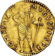 Italy Ducato ND KM# 5 Tassarolo/ Countship Trade Coinage AVGVSTINVS SPI COMES TASSA coin obverse Italy Ducato ND KM# 5 Tassarolo/ Countship Trade Coinage AVGVSTINVS SPI COMES TASSA coin obverse