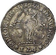 Italy Ducato ND KM# 142 Venice/ Republic Standard Coinage 124 MEMOR ERO TVI IVSTINA VIRG coin reverse Italy Ducato ND KM# 142 Venice/ Republic Standard Coinage 124 MEMOR ERO TVI IVSTINA VIRG coin reverse