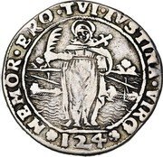 Italy Ducato Francesco Erizzo ND MAM KM# 192 MEMOR ERO TVI IVSTINA VIRG 124 coin reverse