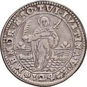 Italy Ducatone Silvestro Valier 1694 FT KM# 430 MEMOR ERO TVI IVSTINA VIR 124 coin reverse Italy Ducatone Silvestro Valier 1694 FT KM# 430 MEMOR ERO TVI IVSTINA VIR 124 coin reverse