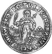 Italy Ducatone Alvise Mocenigo II ND BC KM# 456 MEMOR ERO TVI VSTINA VIR 124 coin reverse Italy Ducatone Alvise Mocenigo II ND BC KM# 456 MEMOR ERO TVI VSTINA VIR 124 coin reverse