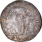 Italy Ducatone St. Justina. Alvise Mocenigo III ND VQ KM# 512 S M V ALOY MOCENI D coin obverse Italy Ducatone St. Justina. Alvise Mocenigo III ND VQ KM# 512 S M V ALOY MOCENI D coin obverse