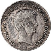 Italy Fiorino Leopold II 1847 C# 72a LEOPOLDO II A D' A GRANDUCA DI TOSCANA G.N. coin obverse Italy Fiorino Leopold II 1847 C# 72a LEOPOLDO II A D' A GRANDUCA DI TOSCANA G.N. coin obverse