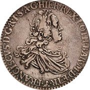 Italy Francescone Tuscany 1747 C# 8 FRANCISCVS D G R I S A G HIER REX LOTH BAR M D ETR coin obverse Italy Francescone Tuscany 1747 C# 8 FRANCISCVS D G R I S A G HIER REX LOTH BAR M D ETR coin obverse