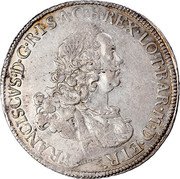 Italy Francescone Francesco III as Emperor Francis I 1761 C# 8a FRANCISCVS D G R I S A G H REX LOT BAR M D ETR coin obverse Italy Francescone Francesco III as Emperor Francis I 1761 C# 8a FRANCISCVS D G R I S A G H REX LOT BAR M D ETR coin obverse