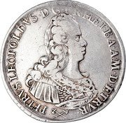 Italy Francescone Pietro Leopoldo 1767 C# 21b PETRVS LEOPOLDVS D G P R H ET B A A M D ETRV coin obverse Italy Francescone Pietro Leopoldo 1767 C# 21b PETRVS LEOPOLDVS D G P R H ET B A A M D ETRV coin obverse