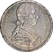Italy Francescone Pietro Leopoldo 1786 C# 24.4 R H ET B A A M D ETR P LEOPOLDVS D G P coin obverse Italy Francescone Pietro Leopoldo 1786 C# 24.4 R H ET B A A M D ETR P LEOPOLDVS D G P coin obverse