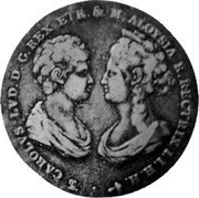 Italy Francescone Charles Louis 1803 C# 50.1 CAROLVS LVD D G REX ETH & M ALOYSIA R RECTRIX I I R H coin obverse Italy Francescone Charles Louis 1803 C# 50.1 CAROLVS LVD D G REX ETH & M ALOYSIA R RECTRIX I I R H coin obverse