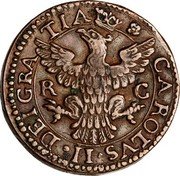 Italy Grano Carlo II 1698 RC KM# 71 CAROLVS II DEI GRA TIA R C coin obverse Italy Grano Carlo II 1698 RC KM# 71 CAROLVS II DEI GRA TIA R C coin obverse