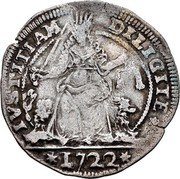 Italy Lirazza Justice 1722 KM# 506 IVSTITIAM DILIGITE 1722 coin reverse Italy Lirazza Justice 1722 KM# 506 IVSTITIAM DILIGITE 1722 coin reverse