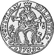 Italy Lirazza Figure of Justice 1789 KM# 739 IVSTITIAM DILIGITE 1789 coin reverse Italy Lirazza Figure of Justice 1789 KM# 739 IVSTITIAM DILIGITE 1789 coin reverse