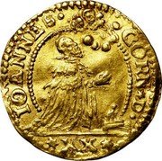 Italy Liretta Giovanni Corner II ND AB KM# 468 IOANNES CORN D XX coin obverse Italy Liretta Giovanni Corner II ND AB KM# 468 IOANNES CORN D XX coin obverse