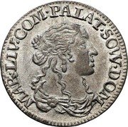 Italy Luigino Livia 1658 KM# 48.2 MAR LIV COM PALAT SOW DOM coin obverse Italy Luigino Livia 1658 KM# 48.2 MAR LIV COM PALAT SOW DOM coin obverse