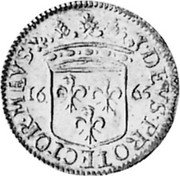 Italy Luigino Violante 1665 KM# 5 DEVS PROTECTOR MEVS 16 66 coin reverse Italy Luigino Violante 1665 KM# 5 DEVS PROTECTOR MEVS 16 66 coin reverse