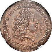 Italy Paolo Francesco III 1738 C# 4 FRANC III D G LOTH BAR ET M ETR D REX HIER coin obverse Italy Paolo Francesco III 1738 C# 4 FRANC III D G LOTH BAR ET M ETR D REX HIER coin obverse