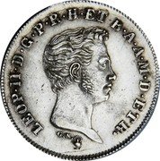 Italy Paolo Leopold II 1831 C# 70 LEOP II D G P R H ET B A A M D ETR coin obverse Italy Paolo Leopold II 1831 C# 70 LEOP II D G P R H ET B A A M D ETR coin obverse