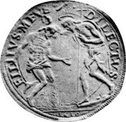 Italy Piastre Cosimo II 1610 DAV# 4189 FILIVS MEVS DILECTVS 1610 coin reverse Italy Piastre Cosimo II 1610 DAV# 4189 FILIVS MEVS DILECTVS 1610 coin reverse