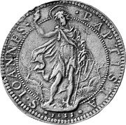 Italy Piastre Cosimo II 1611 DAV# 4192 S IOANNES BAPTISTA 1611 coin reverse Italy Piastre Cosimo II 1611 DAV# 4192 S IOANNES BAPTISTA 1611 coin reverse
