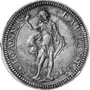 Italy Piastre Ferdinando II 1629 DAV# 4200 S IOANNES BAPTISTA coin reverse Italy Piastre Ferdinando II 1629 DAV# 4200 S IOANNES BAPTISTA coin reverse