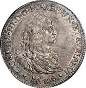 Italy Piastre Cosimo III 1684 DAV# 4212 COSMVS III D G MAG DVX ETRVRIAE VI 1683 coin obverse Italy Piastre Cosimo III 1684 DAV# 4212 COSMVS III D G MAG DVX ETRVRIAE VI 1683 coin obverse