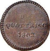 Italy Quattrino Lois I 1802 C# 40 U QUATTRINO 1802 coin reverse Italy Quattrino Lois I 1802 C# 40 U QUATTRINO 1802 coin reverse