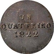 Italy Quattrino Ferdinando III 1822 C# 53 UN QUATTRINO 1822 coin reverse Italy Quattrino Ferdinando III 1822 C# 53 UN QUATTRINO 1822 coin reverse