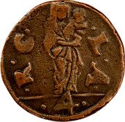 Italy Quattrino Madonna with Child ND (1604) KM# 5 R C LA 4 coin obverse Italy Quattrino Madonna with Child ND (1604) KM# 5 R C LA 4 coin obverse