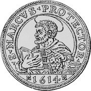 Italy Reale Marcantonio Memmo 1614 KM# 59 S MARCVS PROTECTOR 1614. coin reverse