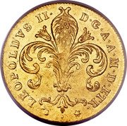 Italy Ruspone Leopold II 1824 C# 77 LEOPOLDVS II D G A A M D ETR coin obverse Italy Ruspone Leopold II 1824 C# 77 LEOPOLDVS II D G A A M D ETR coin obverse