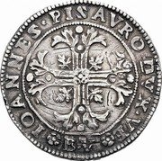 Italy Scudo Giovanni Pesaro 1658 KM# 290 IOANNES PISAVRO DVX VE BV coin obverse Italy Scudo Giovanni Pesaro 1658 KM# 290 IOANNES PISAVRO DVX VE BV coin obverse
