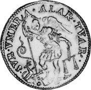 Italy Scudo D'oro Francesco Maria II ND (1605) FR# 1210 SVR VMBR A ALAR TVAR coin reverse Italy Scudo D'oro Francesco Maria II ND (1605) FR# 1210 SVR VMBR A ALAR TVAR coin reverse