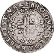 Italy Scudo Foliated Cross. Bertucci Valier 1656 BV KM# 271 BERTVC VALERIO DVX VE(NE) coin obverse Italy Scudo Foliated Cross. Bertucci Valier 1656 BV KM# 271 BERTVC VALERIO DVX VE(NE) coin obverse
