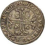 Italy Scudo Foliated cross. Marino Grimani ND (1603) FG MB# 299 MARINVS GRIMAN(O) DVX VEN(E)(T) coin obverse Italy Scudo Foliated cross. Marino Grimani ND (1603) FG MB# 299 MARINVS GRIMAN(O) DVX VEN(E)(T) coin obverse
