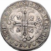 Italy Scudo Foliated Cross. Carlo Ruzzini ND KM# 533 CAROLVS RVZINI DVX VENETIAR B V coin obverse Italy Scudo Foliated Cross. Carlo Ruzzini ND KM# 533 CAROLVS RVZINI DVX VENETIAR B V coin obverse