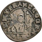 Italy Soldo (12 Bagattini) Francesco Cornaro 1656 KM# 240 S M V FRAN CORN 12 coin obverse Italy Soldo (12 Bagattini) Francesco Cornaro 1656 KM# 240 S M V FRAN CORN 12 coin obverse