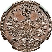 Italy Soldo Carlo VI 1739 KM# 2 17 39 coin obverse Italy Soldo Carlo VI 1739 KM# 2 17 39 coin obverse