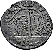Italy Soldo Alvise Contarini ND KM# 348 S M V ALOYS CON 12 coin obverse Italy Soldo Alvise Contarini ND KM# 348 S M V ALOYS CON 12 coin obverse