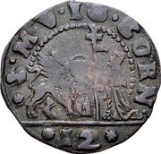 Italy Soldo Giovanni Corner I ND KM# 134 S M V IO CORN 12 coin obverse Italy Soldo Giovanni Corner I ND KM# 134 S M V IO CORN 12 coin obverse