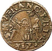 Italy Soldo Francesco Erizzo ND KM# 174 S M FRANC ERI 12 coin obverse Italy Soldo Francesco Erizzo ND KM# 174 S M FRANC ERI 12 coin obverse