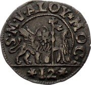 Italy Soldo Alvise Mocenigo IV ND KM# 651 S M V. ALOY MOCENI 12 coin obverse Italy Soldo Alvise Mocenigo IV ND KM# 651 S M V. ALOY MOCENI 12 coin obverse