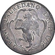 Italy Tallero Francesco Loredan 1756 KM# 625 RESPUBLICA VENETA coin obverse Italy Tallero Francesco Loredan 1756 KM# 625 RESPUBLICA VENETA coin obverse