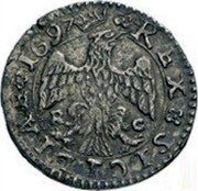 Italy Tari Carlo II 1697 RC KM# 64 1697 C R REX SICILIAE coin reverse Italy Tari Carlo II 1697 RC KM# 64 1697 C R REX SICILIAE coin reverse